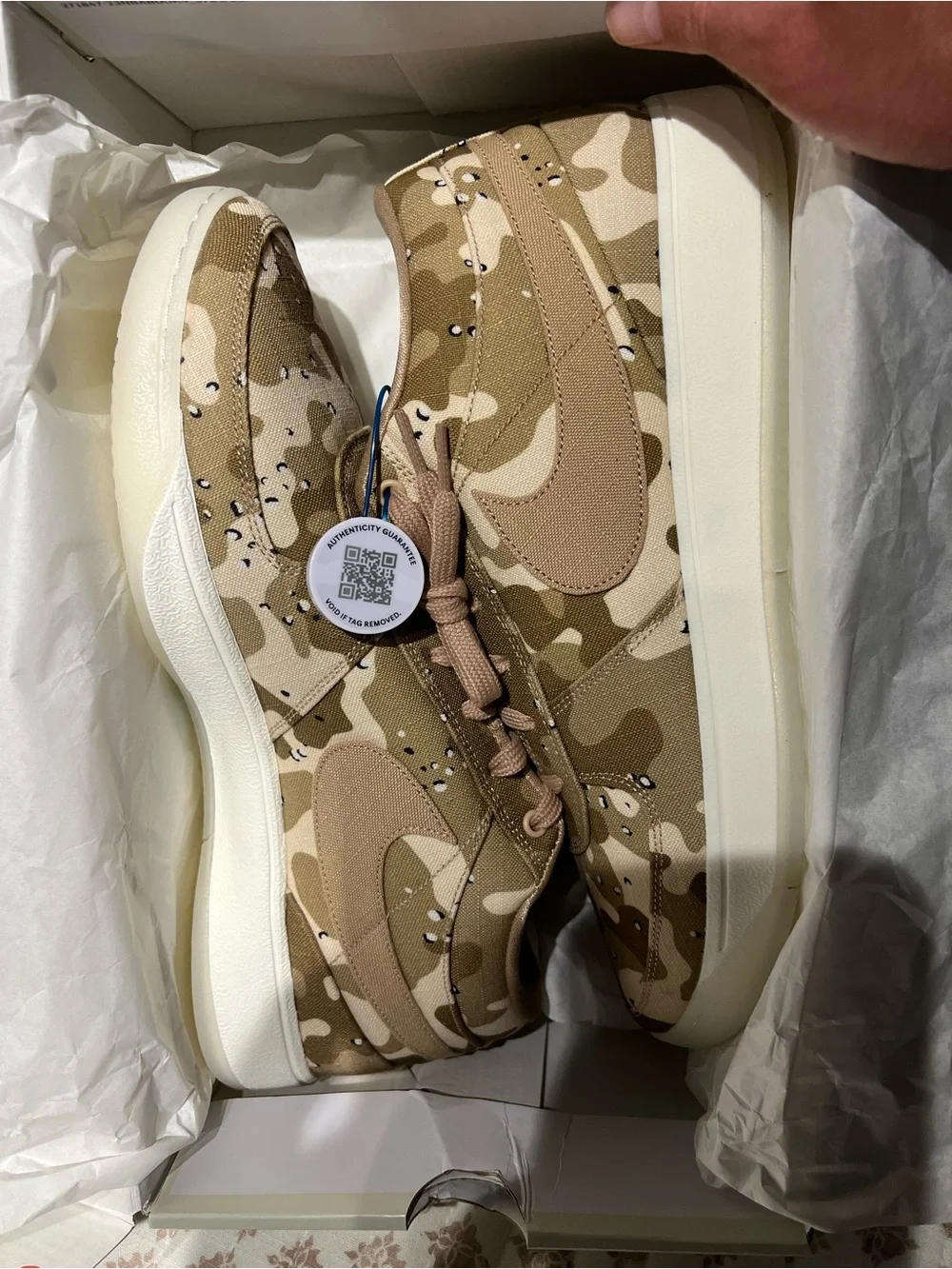 Booker 1 Nike Low-Top Desert Camo Sneakers in Tan and Khaki